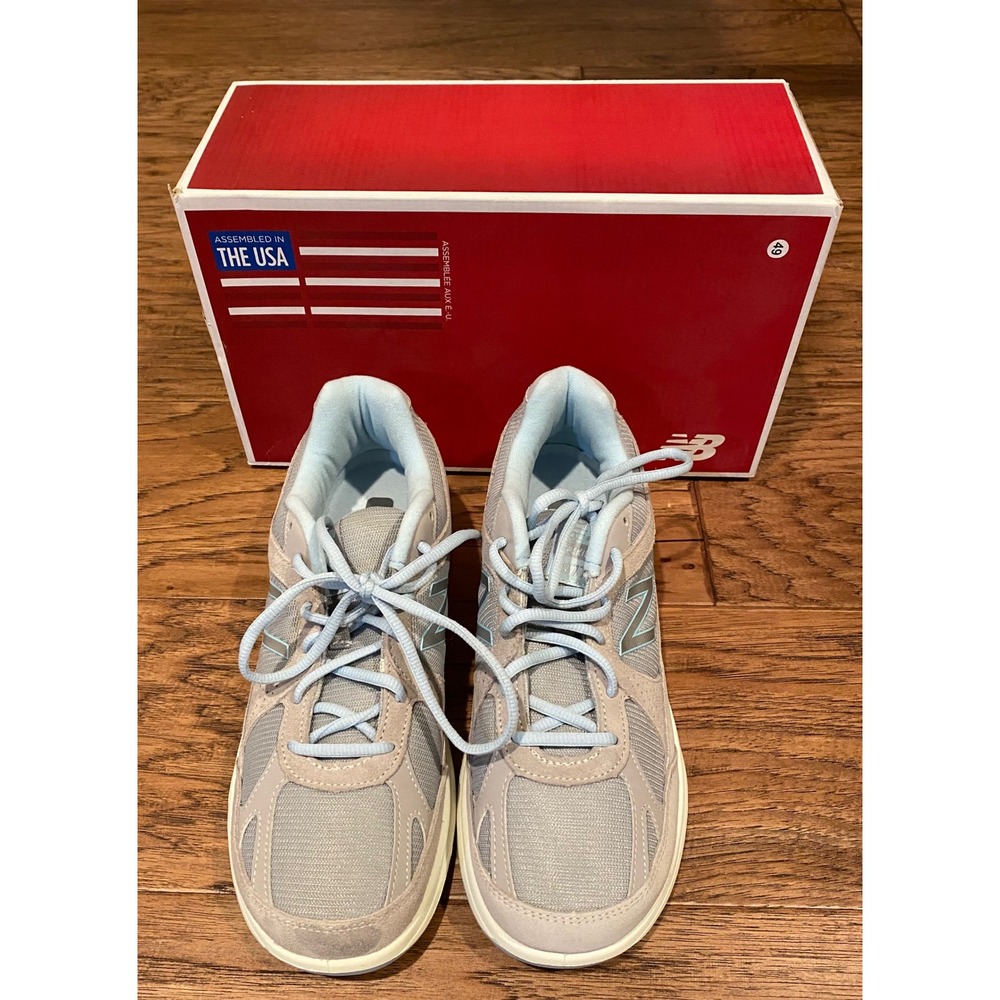 New Balance 877 Walking Shoes Grey Blue Suede Mesh WW877SB Mens‎ 10.5 Womens 12
